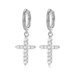 Boucles d'Oreilles Croix Diamants