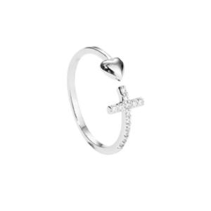 Bague Croix et Coeur