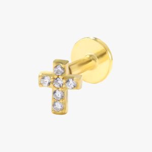 Boucle d'Oreille Croix Or