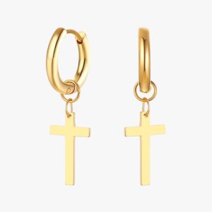 Boucles d'Oreilles Anneau Croix