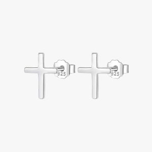 Boucles d'Oreilles Croix Argent