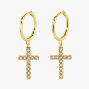 Boucles d'Oreilles Croix Chrétienne