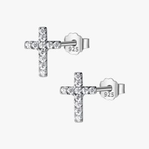 Boucles d'Oreilles Croix Strass