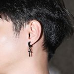 Boucles d’Oreilles Croix Ankh - Noir