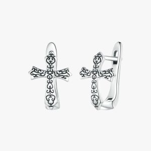 Boucles d'Oreilles Croix Baroque