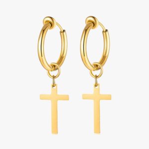 Boucles d'Oreilles Croix Clip