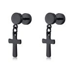 Boucles d'Oreilles Croix Pendante Homme