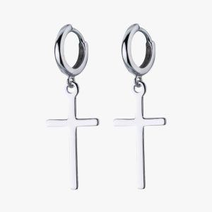 Boucles d'Oreilles Croix Pendantes