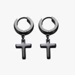 Boucles d'Oreilles Anneaux Croix Homme