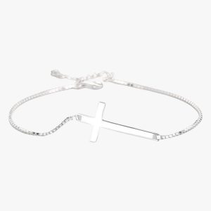 Bracelet Croix Or Blanc