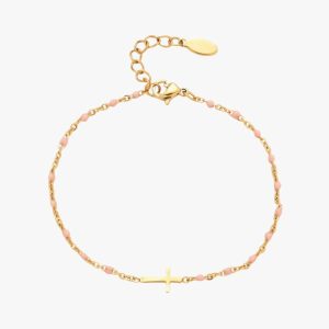 Bracelet Croix Rose