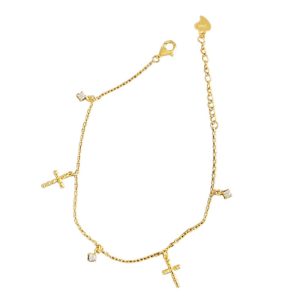 Bracelet Croix Suspendue en Argent
