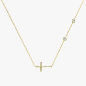 Collier Croix Couchée