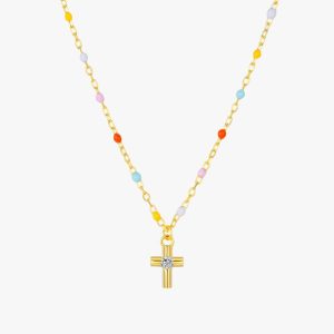 Collier Croix Couleur
