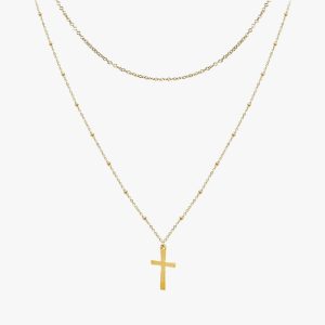 Collier Croix Doré