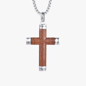 Collier Croix en Bois