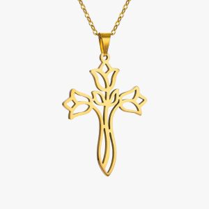 Collier Croix Fleur