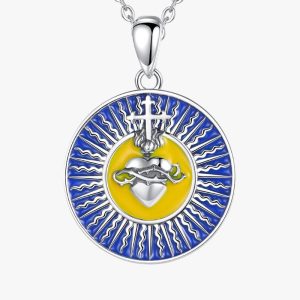 Collier Croix Médaille du Sacré Cœur
