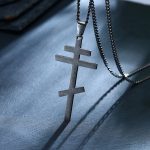 Collier Croix Orthodoxe - Gris Vieilli - Collier