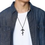 Collier Croix Orthodoxe - Noir - Collier