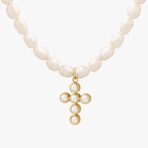 Collier Croix Perle