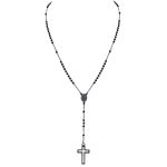 Collier Croix Rosaire - Noir - Collier