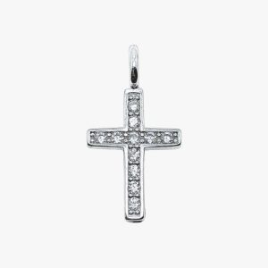 Pendentif Croix Argent Strass