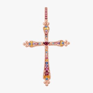 Pendentif Croix Rose